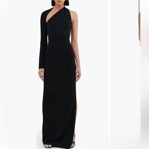 Marcella Milan Black One Shoulder Long Sleeve Dress Size Medium